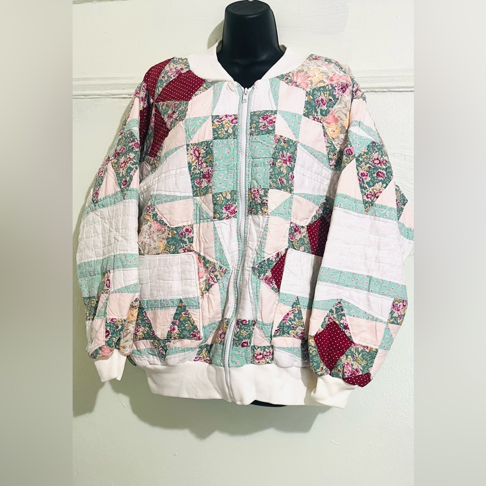 Floral Patchwork Quilted Jacket - image 1